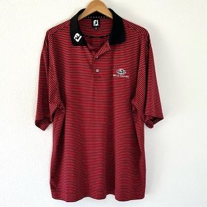 FJ Foot Joy Golf Polo XL Red Striped Bella Collina